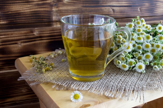 Tè alla camomilla con fiori di camomilla