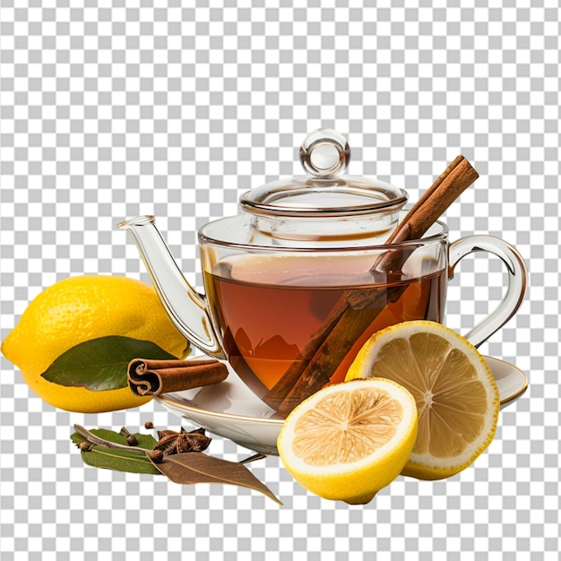 tè con tè secco in una teiera su superficie di legno