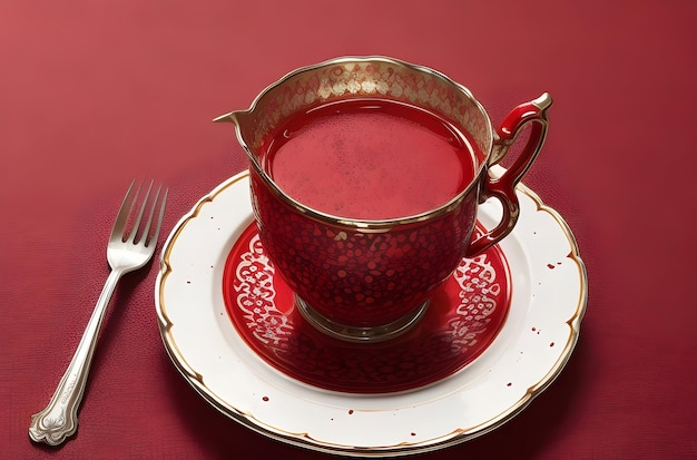 tè turco tradizionale e rosso maculato