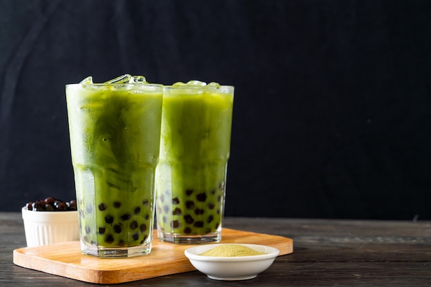 tè verde latte con bolla
