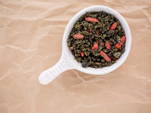 Tè verde Oolong con bacche di goji