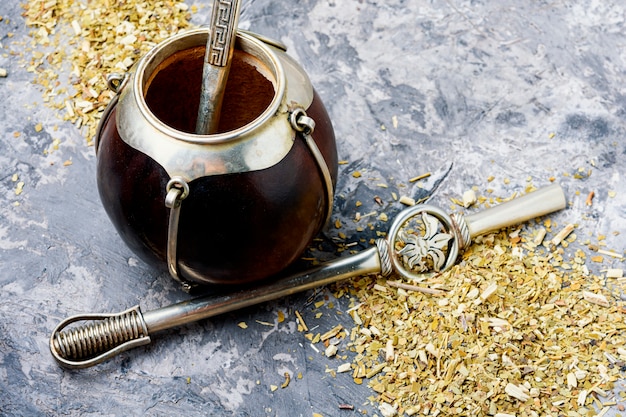 Tè Yerba mate in una zucca zucca