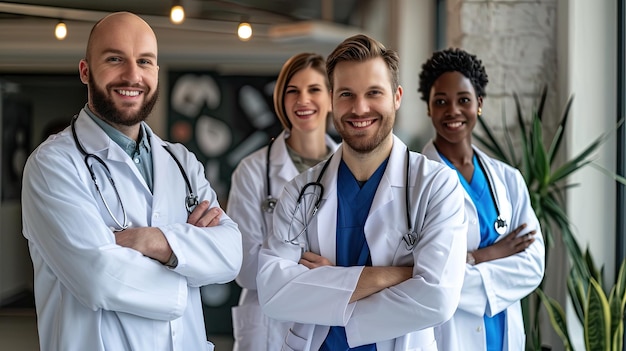 Team medico fiducioso che sta insieme nella Giornata nazionale dei medici