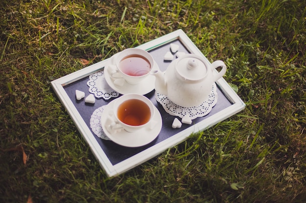 Teatime e backgroung della natura