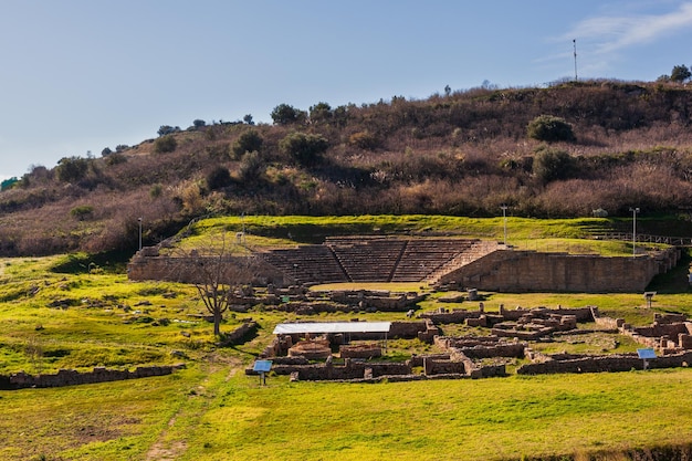 Teatro dell'antica città greca di Morgantina in Sicilia