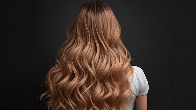 Tecniche di colorazione dei capelli alla moda Ombre e Balayage su una modella da dietro