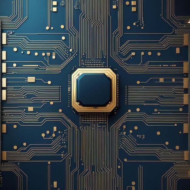 Tecnologia avanzata Visualizzazione Circuito CPU Processore Microchip Intelligenza artificiale