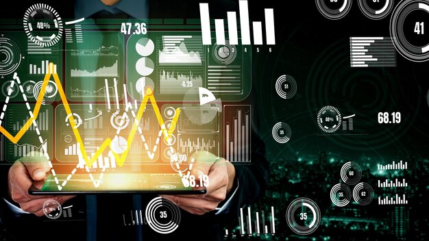 Tecnologia Big Data per la finanza aziendale concettuale.