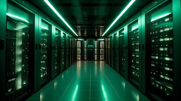 Tecnologia cloud computing data server room per il centro di database