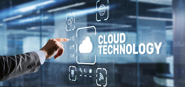 Tecnologia cloud Concetto di rete e servizio internet