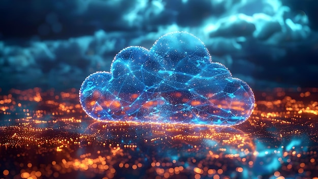 Tecnologia cloud Miglioramento della sicurezza del trasferimento di dati, dell'archiviazione e della comunicazione nelle imprese Concetto Sicurezza del cloud Archiviazione di dati, trasferimento sicuro di dati Comunicazione aziendale Tecnologia cloud