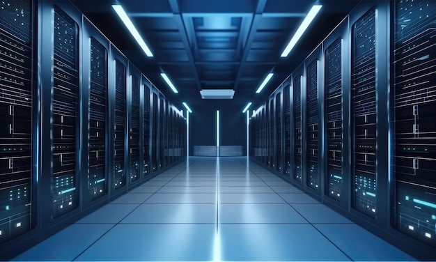 Tecnologia dei big data center con server per la digitalizzazione delle informazioni Generative AI