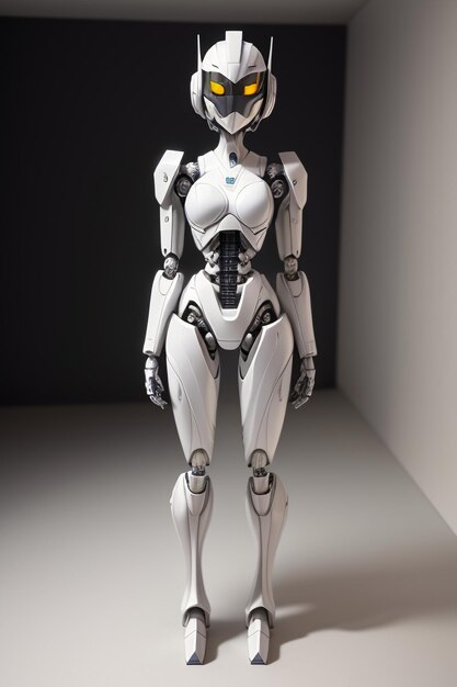 Tecnologia del futuro del guerriero femminile del robot realistico