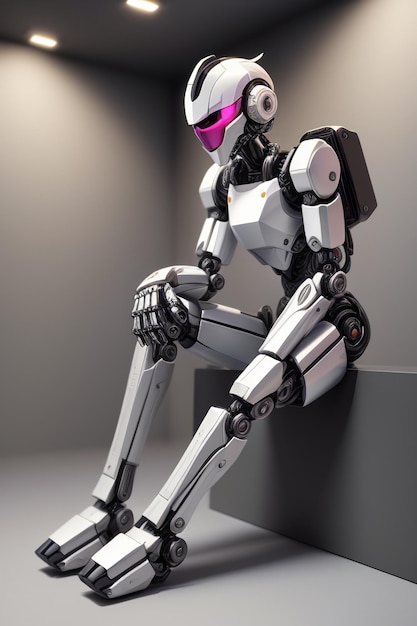 Tecnologia del futuro del guerriero femminile del robot realistico