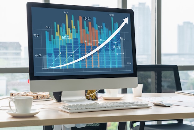 Tecnologia di analisi dei dati visivi aziendali tramite software creativo