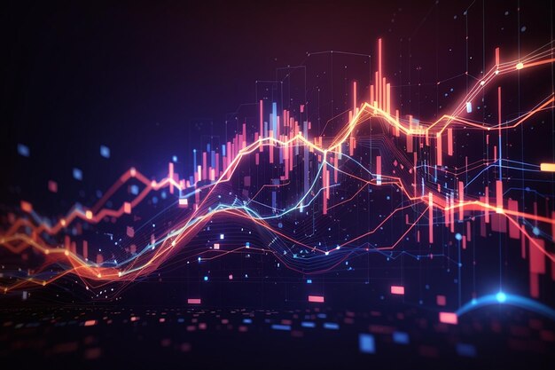 Tecnologia di analisi di grandi dati design di sfondo luminoso