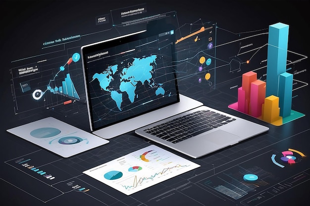 Tecnologia di applicazione con un grafico aziendale