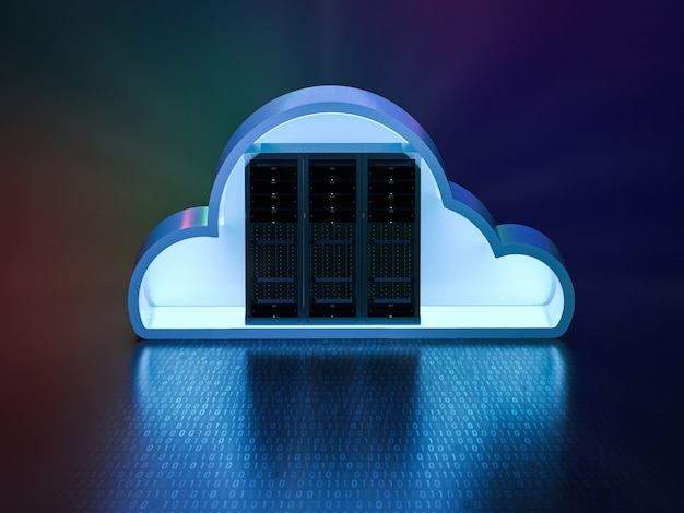 Tecnologia di cloud computing con server di rendering 3D con cloud