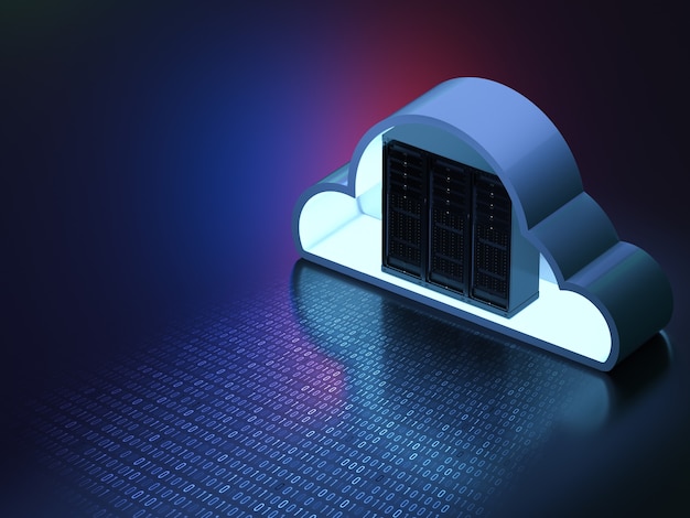 Tecnologia di cloud computing con server di rendering 3D con cloud