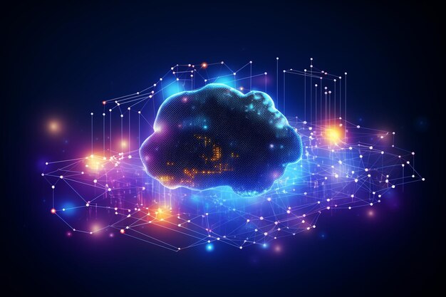 Tecnologia di cloud computing rete di archiviazione su Internet