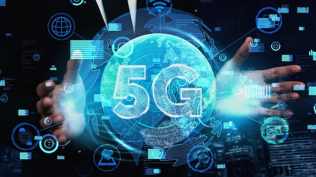 Tecnologia di comunicazione 5G della rete Internet concettuale