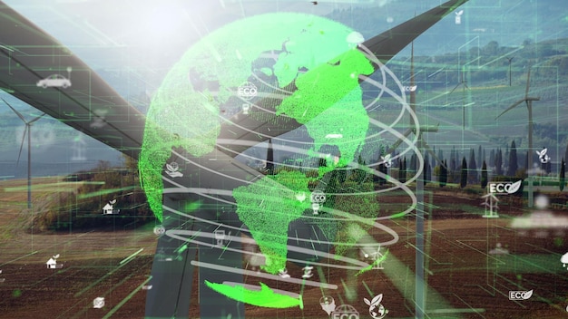 Tecnologia di conservazione ambientale e approccio ESG sostenibile globale