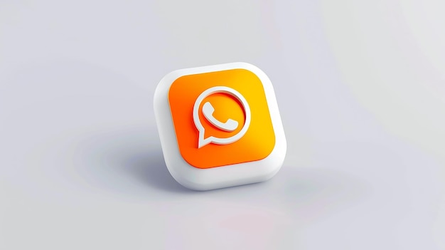Tecnologia di icona telefonica arancione 3D