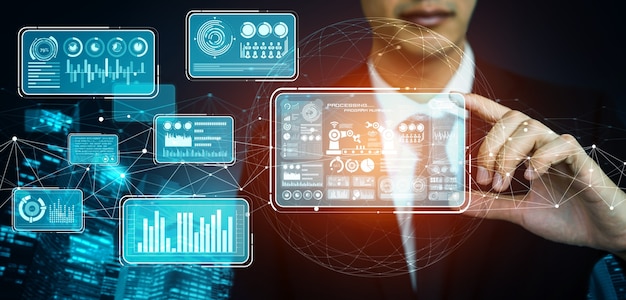 Tecnologia di ingegneria e concetto di fabbrica intelligente dell'industria 4.0