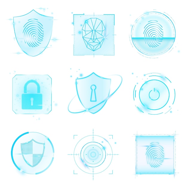 Tecnologia di sicurezza informatica png set