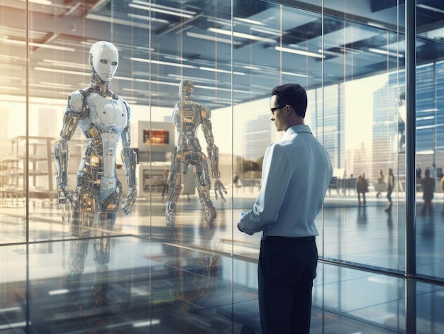 tecnologia e business futuristico dell'intelligenza artificiale digitale di fantascienza