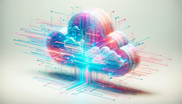 Tecnologia e concetto di archiviazione nel cloud IA generativa