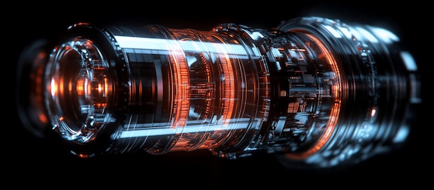 Tecnologia futuristica Il nucleo luminoso di un dispositivo ad alta tecnologia