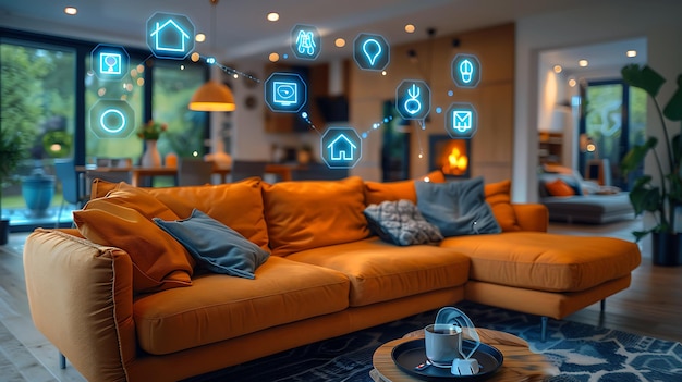 Tecnologia futuristica per la casa intelligente integrazione senza soluzione di continuità