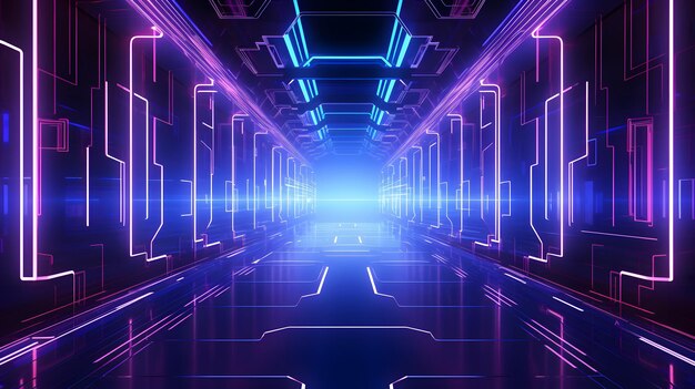 Tecnologia futuristica sfondo astratto con linee per rete big data data center server int