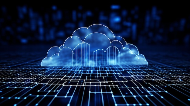 Tecnologia informativa del cloud computing per la sicurezza informatica Concetto di cloud computing AI generativo