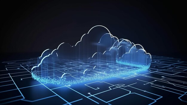 Tecnologia informativa del cloud computing per la sicurezza informatica Concetto di cloud computing AI generativo