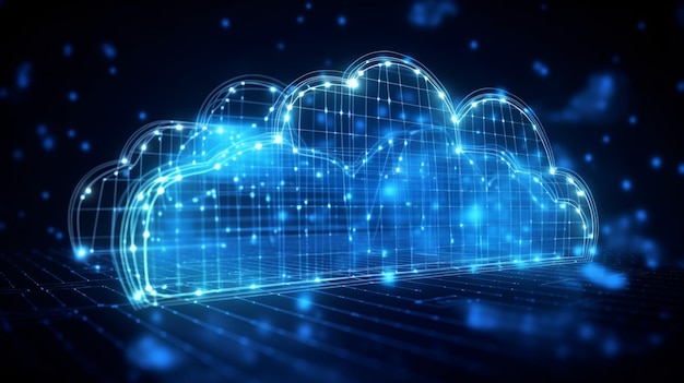 Tecnologia informativa del cloud computing per la sicurezza informatica Concetto di cloud computing AI generativo