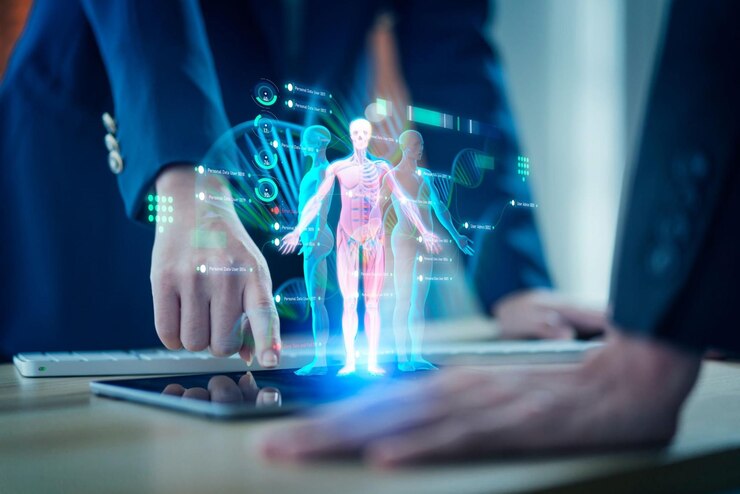 Tecnologia medica digitale e medico a distanza 3D EHR AI medico metaverse ottimizza la cura del paziente, la medicina, i prodotti farmaceutici, i prodotti biologici