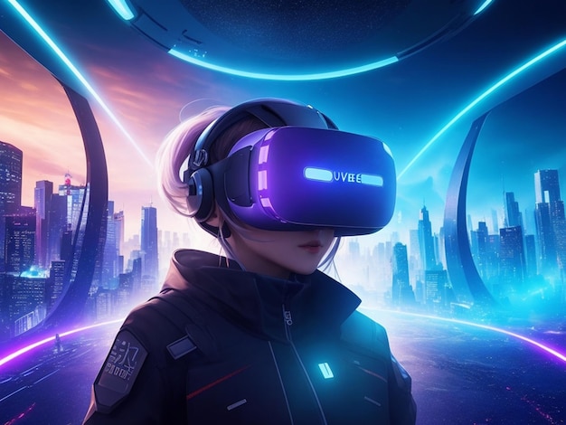 Tecnologia Metaverse concetto futuro VR realtà digitale virtuale simulazione cyber metaverse Innovazione