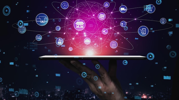 Tecnologia Omni channel del business retail online concettuale