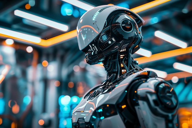 tecnologia robotica scienza futuro metallo futuristico