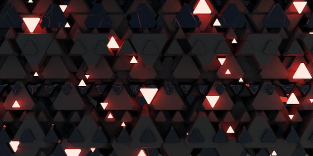 Tecnologia sfondo toni scuri struttura geometrica moderna Astratto con linee al neon incandescente 3D