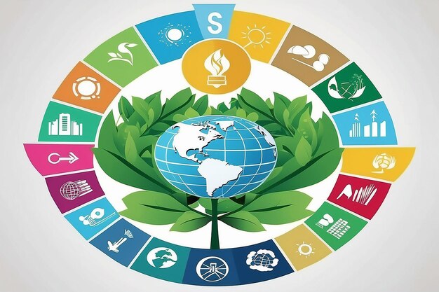 Tecnologia verde concetto di tecnologia ambientale obiettivi di sviluppo sostenibile SDGs