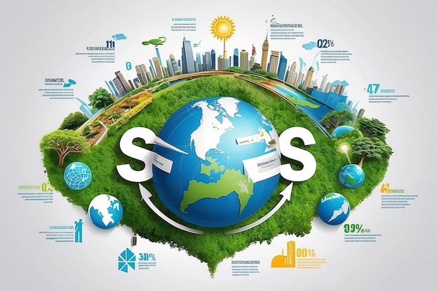 Tecnologia verde concetto di tecnologia ambientale obiettivi di sviluppo sostenibile SDGs