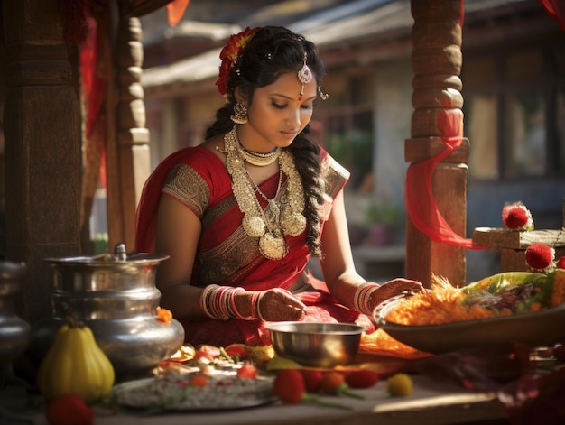 Teej foto di vacanza donna indiana bellissima