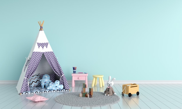 Teepee nell'interno della stanza del bambino