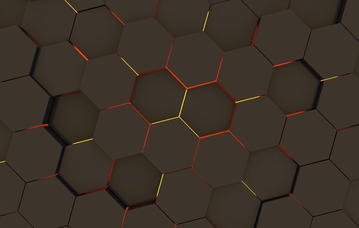 Tekstur Latar Belakang Heksagon 3D Dua Nada Ilustrasi Rendering 3D Latar Belakang Abstrak Futuristis