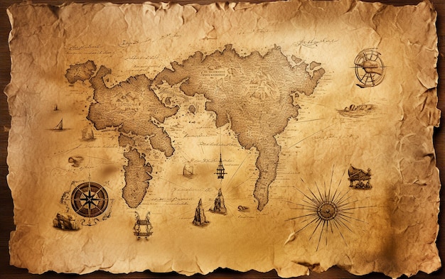 Tela bianca di esplorazione Mappa del tesoro esposta alle intemperie