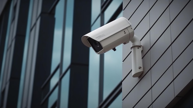 Telecamera di sicurezza su edificio avanzato Telecamere di comprensione in grado Risorsa creativa AI Generata