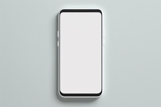 Telefono cellulare mockup realistico per smartphone con vista frontale con display bianco vuoto